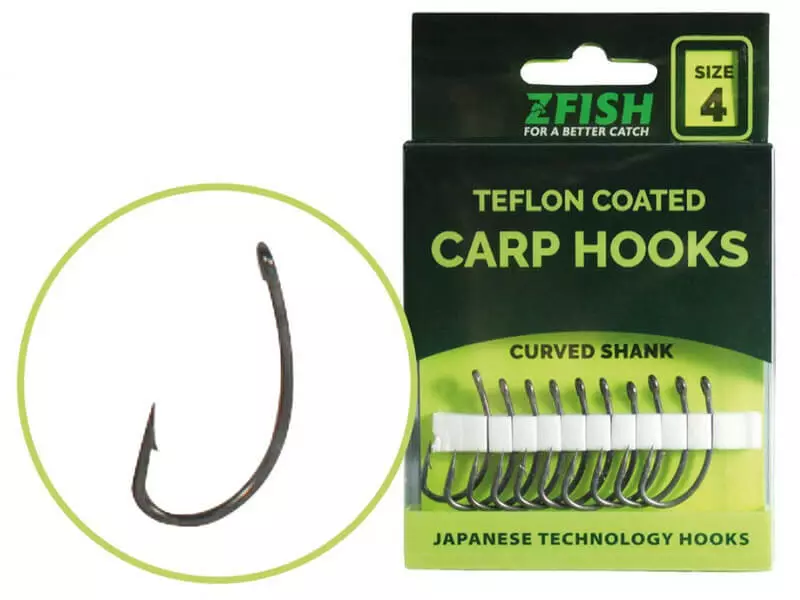 Z-Fish Teflon Karperhaken Curved Shank 10 St. 1 Z-Fish Teflon Karperhaken Curved Shank 10 St.